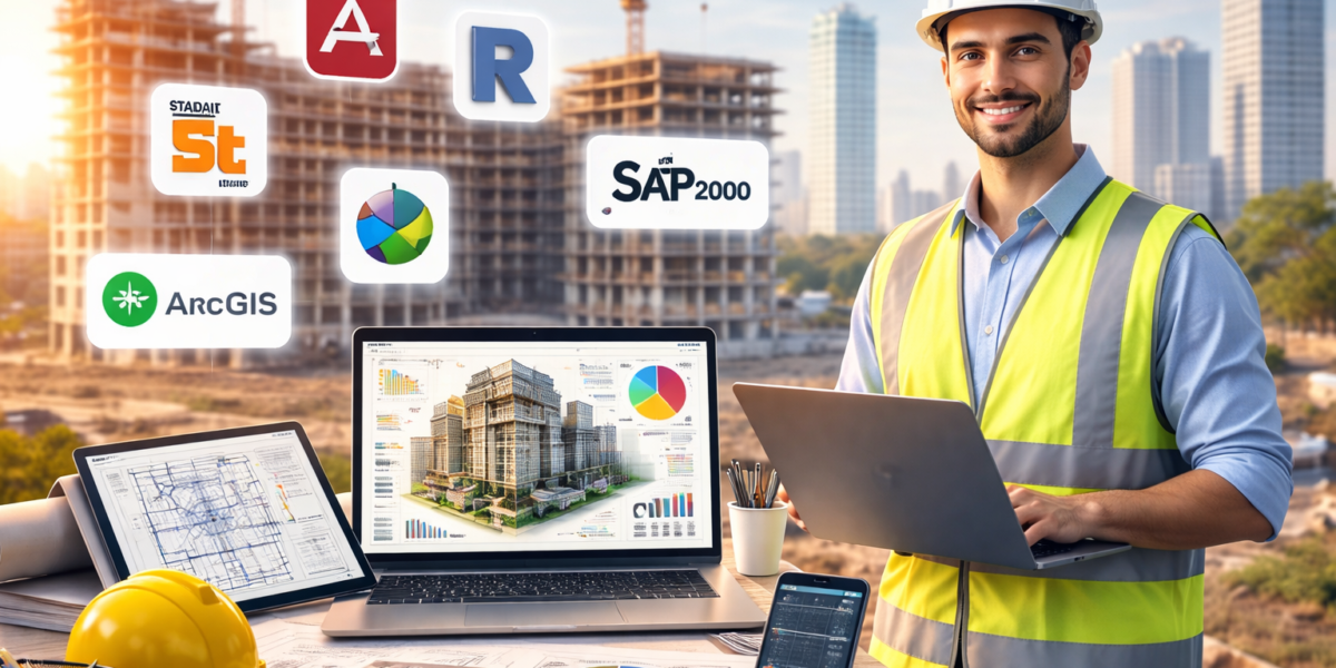 Essential software tools for civil engineers – AutoCAD, BIM, structural analysis tools, and more.